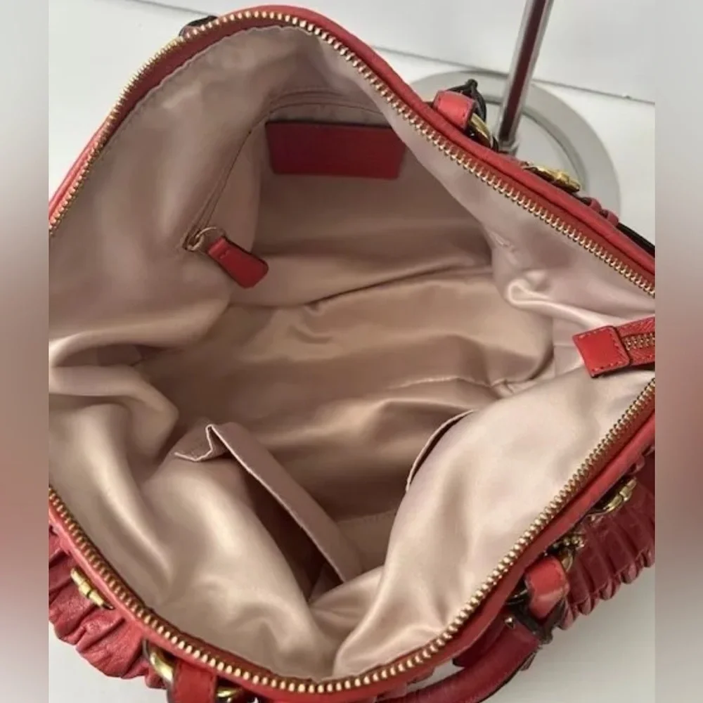 Coach Madison Red Leather Pleated Gathered Shoulder Bag F28541 EUC - Picture 5 of 16